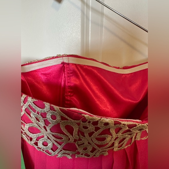 Lilly Pulitzer Jillie Pink Chiffon strapless Dress. Gold detail. Sz 8. NWT $328 - Picture 7 of 12